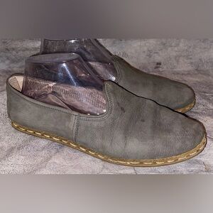 WORN 3x Sabah Turkey Turkish Loafer Slippers House Shoe 39 9 Gray Nubuck Leather